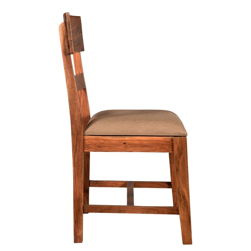 Taran Designs Harper Upholstered Solid Wood Dining Chairs (Set of 2) in Brown