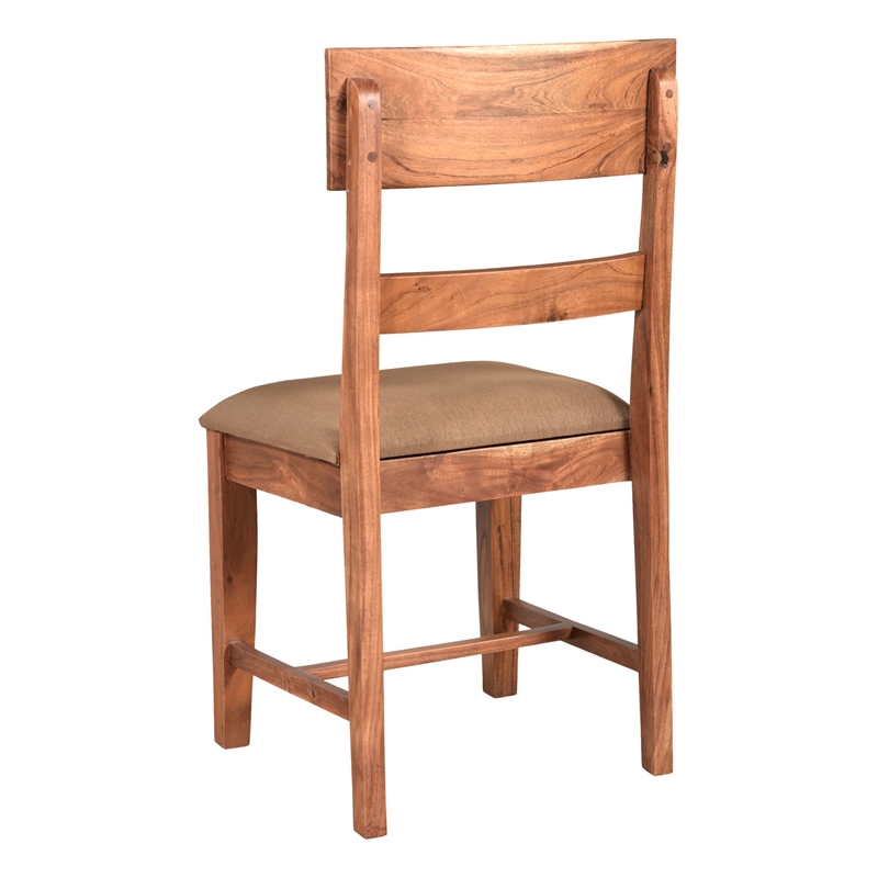 Taran Designs Harper Upholstered Solid Wood Dining Chairs (Set of 2) in Brown