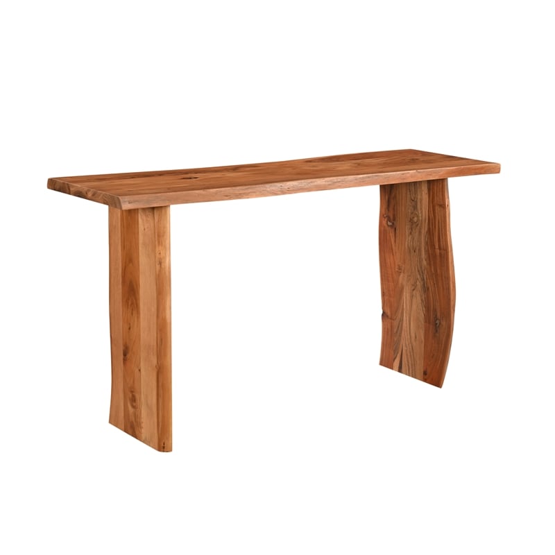 Taran Designs Harper Live Edge Solid Wood Console Table in Brown
