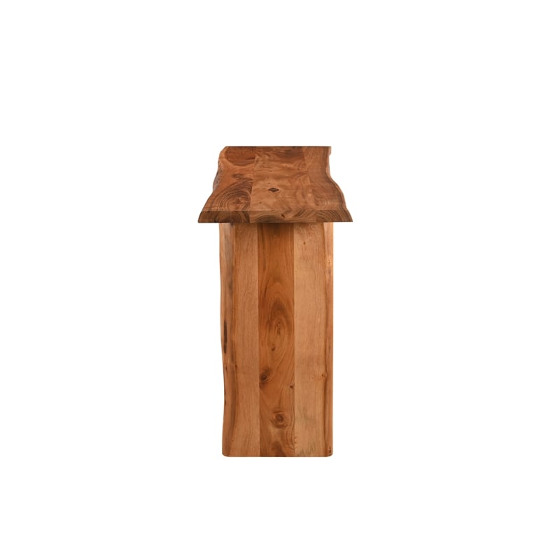 Taran Designs Harper Live Edge Solid Wood Console Table in Brown