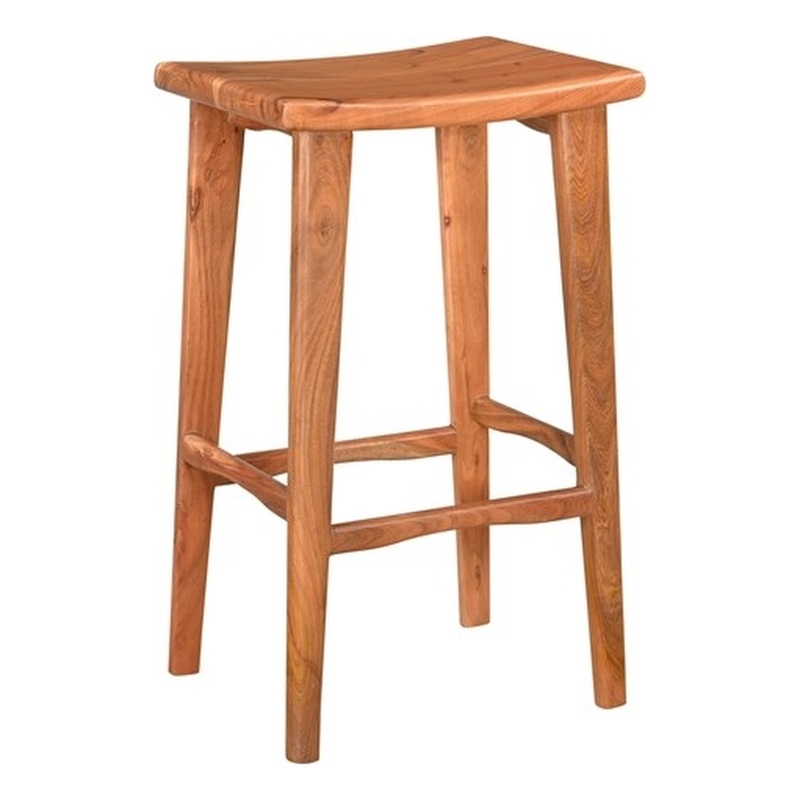 Taran Designs Harper Solid Wood Bar Stool in Brown