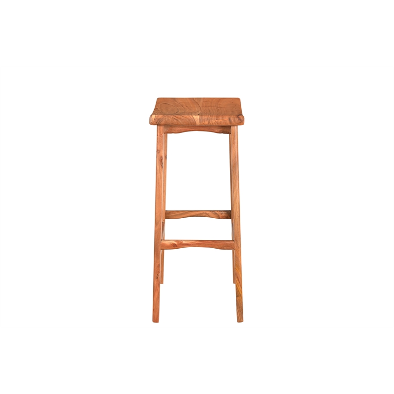 Taran Designs Harper Solid Wood Bar Stool in Brown
