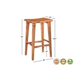 Taran Designs Harper Solid Wood Bar Stool in Brown