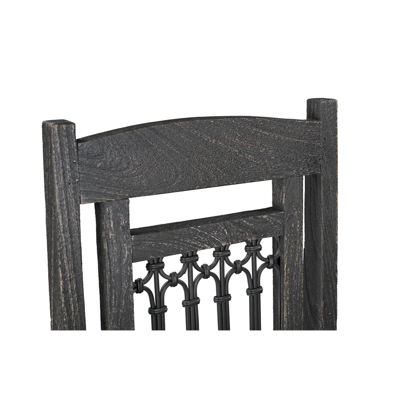 Taran Designs Milton Carved Solid Wood Dining Chairs (Set of 2) in Black
