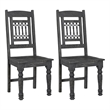 Taran Designs Milton Carved Solid Wood Dining Chairs (Set of 2) in Black