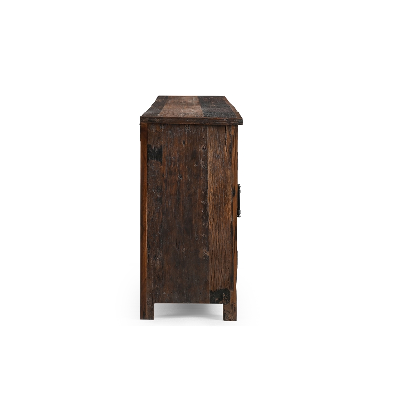 Taran Designs Milton 6-door Solid Wood Sideboard in Dark Brown