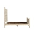 Taran Designs Monte Floral Carved Solid Wood Queen Panel Bed in White