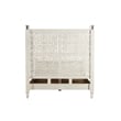 Taran Designs Monte Floral Carved Solid Wood Queen Panel Bed in White