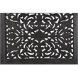 Taran Designs Monte Floral Carved Solid Wood Queen Panel Bed in Black