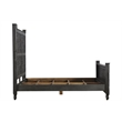 Taran Designs Monte Floral Carved Solid Wood Queen Panel Bed in Black