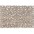 Taran Designs Monte Floral Carved Solid Wood Queen Panel Bed in Gray