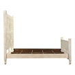 Taran Designs Monte Floral Carved Solid Wood King Panel Bed in White