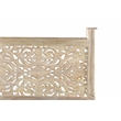 Taran Designs Monte Floral Carved Solid Wood King Panel Bed in White