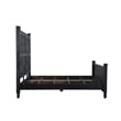 Taran Designs Monte Floral Carved Solid Wood King Panel Bed in Black