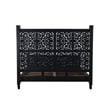 Taran Designs Monte Floral Carved Solid Wood King Panel Bed in Black