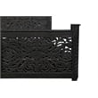 Taran Designs Monte Floral Carved Solid Wood King Panel Bed in Black