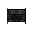 Taran Designs Monte Floral Carved Solid Wood King Panel Bed in Black