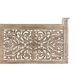 Taran Designs Monte Floral Carved Solid Wood King Panel Bed in Gray