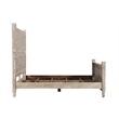 Taran Designs Monte Floral Carved Solid Wood King Panel Bed in Gray