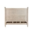 Taran Designs Monte Floral Carved Solid Wood King Panel Bed in Gray