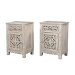 Taran Designs Monte 1-drawer 1-door Solid Wood Nightstand (Left) in White
