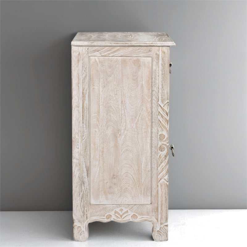 Taran Designs Monte 1-drawer 1-door Solid Wood Nightstand (Right) in White