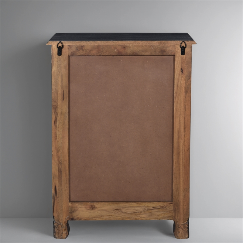 Taran Designs Monte 1-drawer 1-door Solid Wood Nightstand (Left) in Black