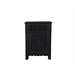 Taran Designs Monte 1-drawer 1-door Solid Wood Nightstand (Left) in Black