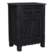 Taran Designs Monte 1-drawer 1-door Solid Wood Nightstand (Right) in Black
