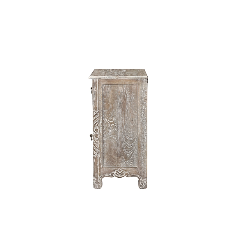 Taran Designs Monte 1-drawer 1-door Solid Wood Nightstand (Left) in Gray