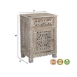 Taran Designs Monte 1-drawer 1-door Solid Wood Nightstand (Left) in Gray