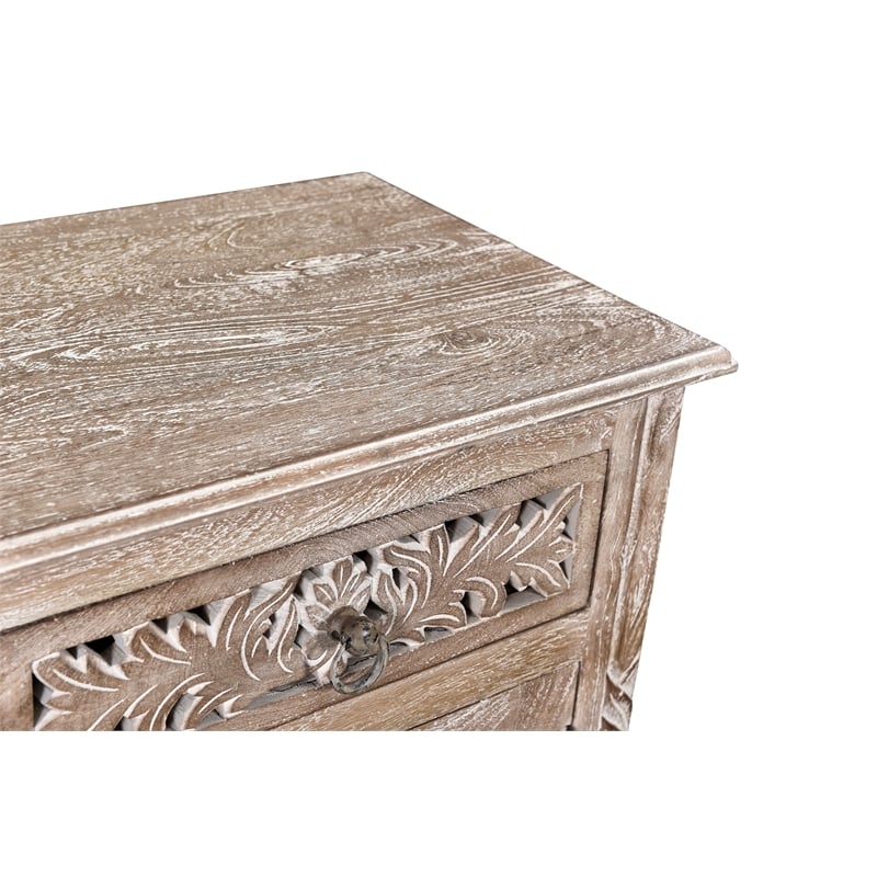 Taran Designs Monte 1-drawer 1-door Solid Wood Nightstand (Right) in Gray