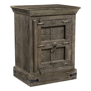 Taran Designs Baker 1-door Solid Wood Nightstand (Right) in Dark Brown