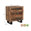Taran Designs Cedric 3-drawer Solid Wood Nightstand in Dark Brown/Black