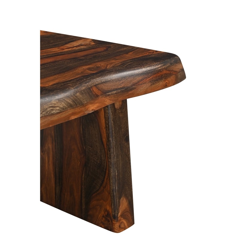 Taran Designs Darcy Live Edge Solid Wood Coffee Table in Dark Brown