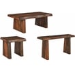 Taran Designs Darcy Live Edge Solid Wood End Table in Dark Brown