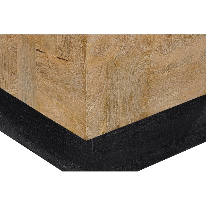 Taran Designs Maria Modern Solid Wood Square End Table in Brown