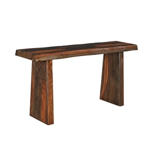 Taran Designs Darcy Live Edge Solid Wood Console Table in Dark Brown