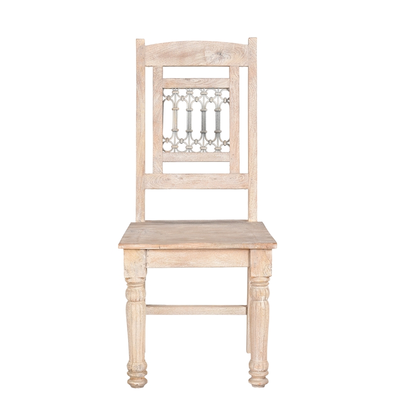 Taran Designs Milton Carved Solid Wood Dining Chairs (Set of 2) in White
