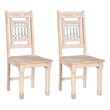 Taran Designs Milton Carved Solid Wood Dining Chairs (Set of 2) in White