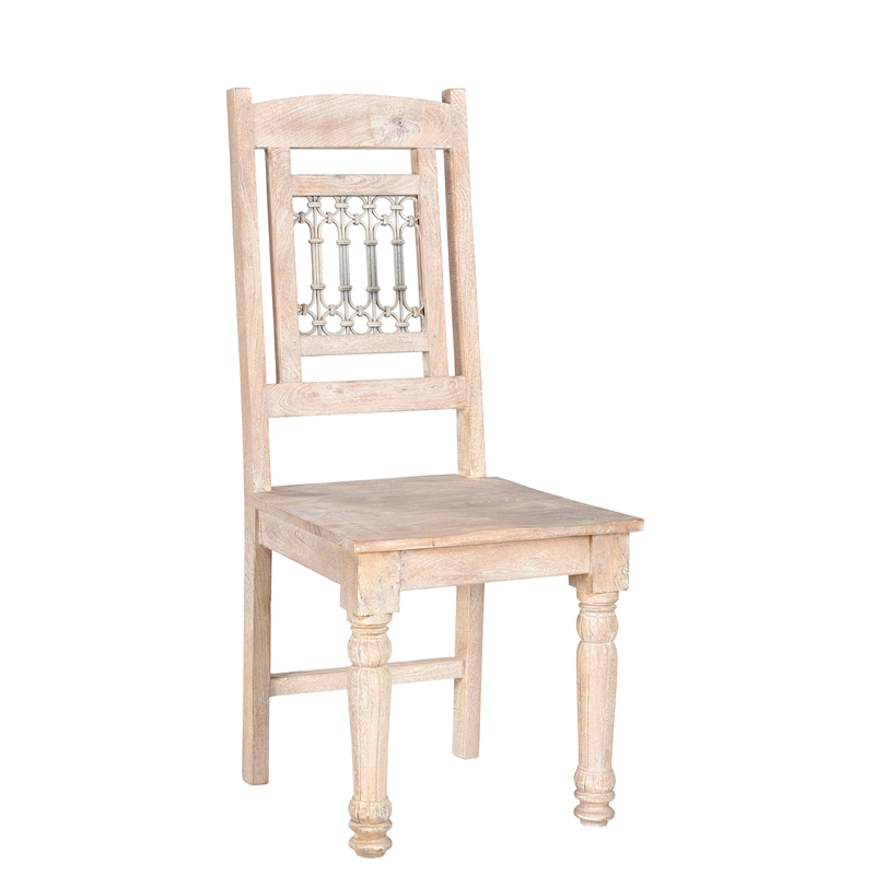 Taran Designs Milton Carved Solid Wood Dining Chairs (Set of 2) in White