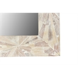 Taran Designs Carla Chevron Solid Wood Accent Mirror in White Multicolor