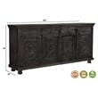 Taran Designs Monte 4-drawer 4-door Carved Solid Wood Sideboard in Black