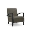 Taran Designs Kenneth Leather Upholstered Solid Wood Accent Chair in Green/Black