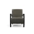 Taran Designs Kenneth Leather Upholstered Solid Wood Accent Chair in Green/Black