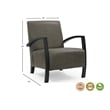 Taran Designs Kenneth Leather Upholstered Solid Wood Accent Chair in Green/Black