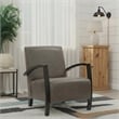 Taran Designs Kenneth Leather Upholstered Solid Wood Accent Chair in Green/Black