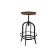 Taran Designs Talia Adjustable Height Solid Wood Stool in Brown/Black