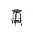 Taran Designs Talia Adjustable Height Solid Wood Stool in Brown/Black