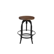 Taran Designs Talia Adjustable Height Solid Wood Stool in Brown/Black